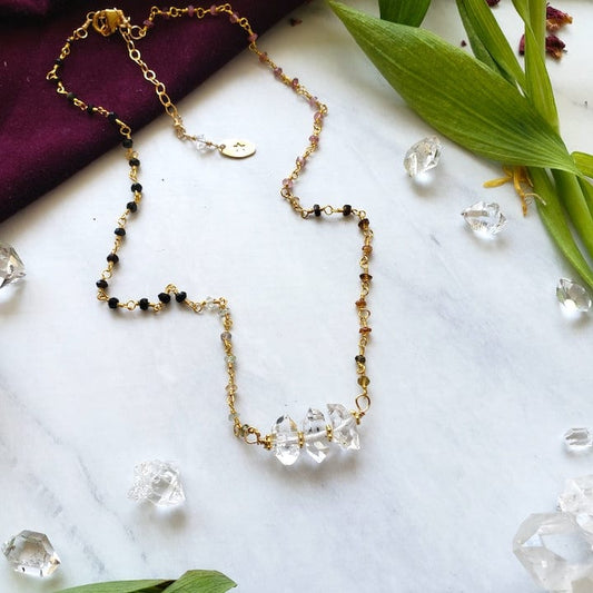 Diamond Quartz layer necklace
