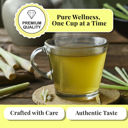 Akshit Lemongrass Tea | 75 Tea Bags from 100% Pure Lemongrass Leaves - Relaxing Tea, Brew Hot or Iced Tea | NON-GMO, Caffeine-Free.