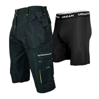 DK Gravel Shorts I — Long Baggy MTB Shorts (1/2 Pants) with 7 Pockets & Side Vents