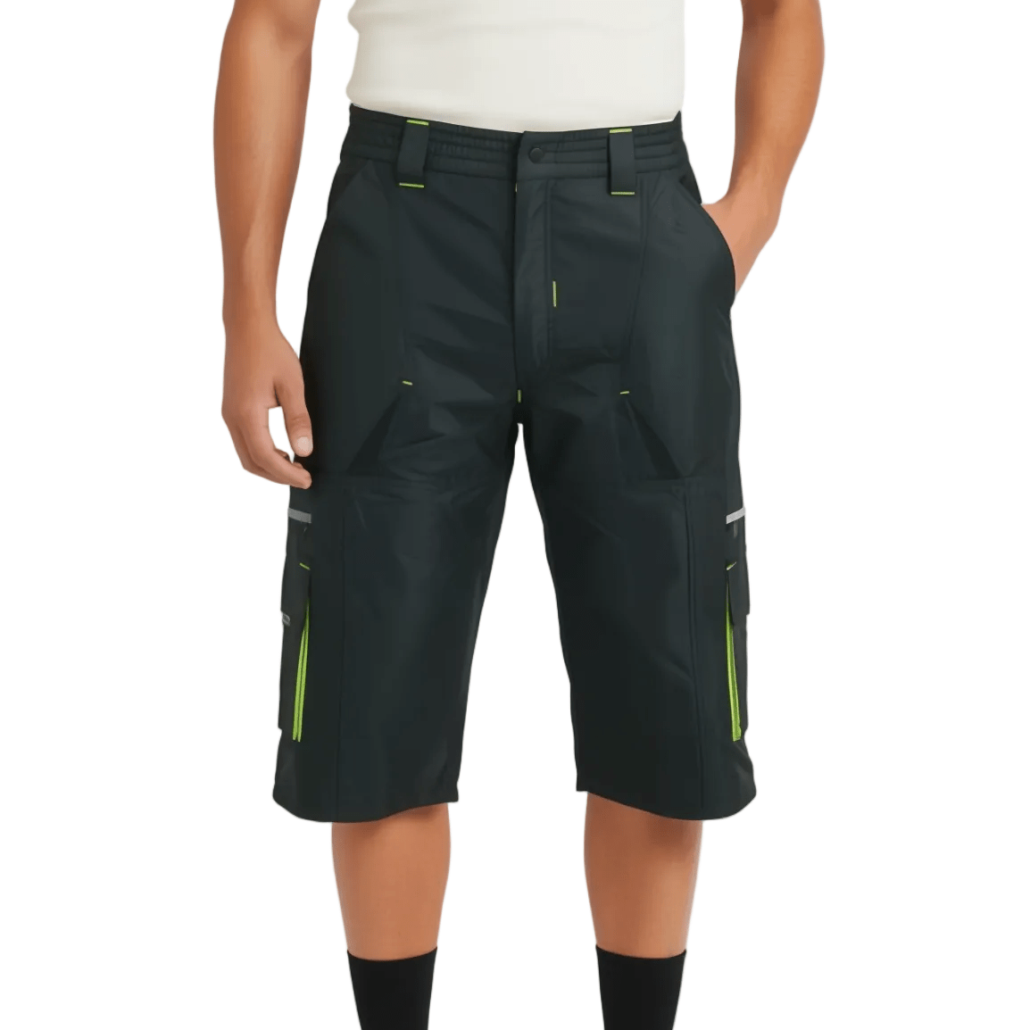 DK Gravel Shorts I — Long Baggy MTB Shorts (1/2 Pants) with 7 Pockets & Side Vents