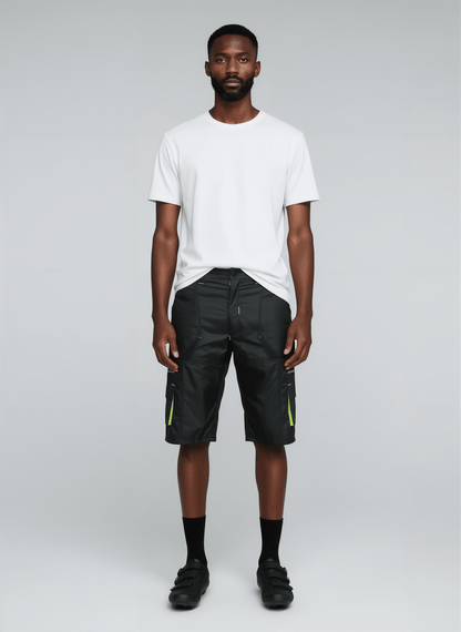 DK Gravel Shorts I — Long Baggy MTB Shorts (1/2 Pants) with 7 Pockets & Side Vents