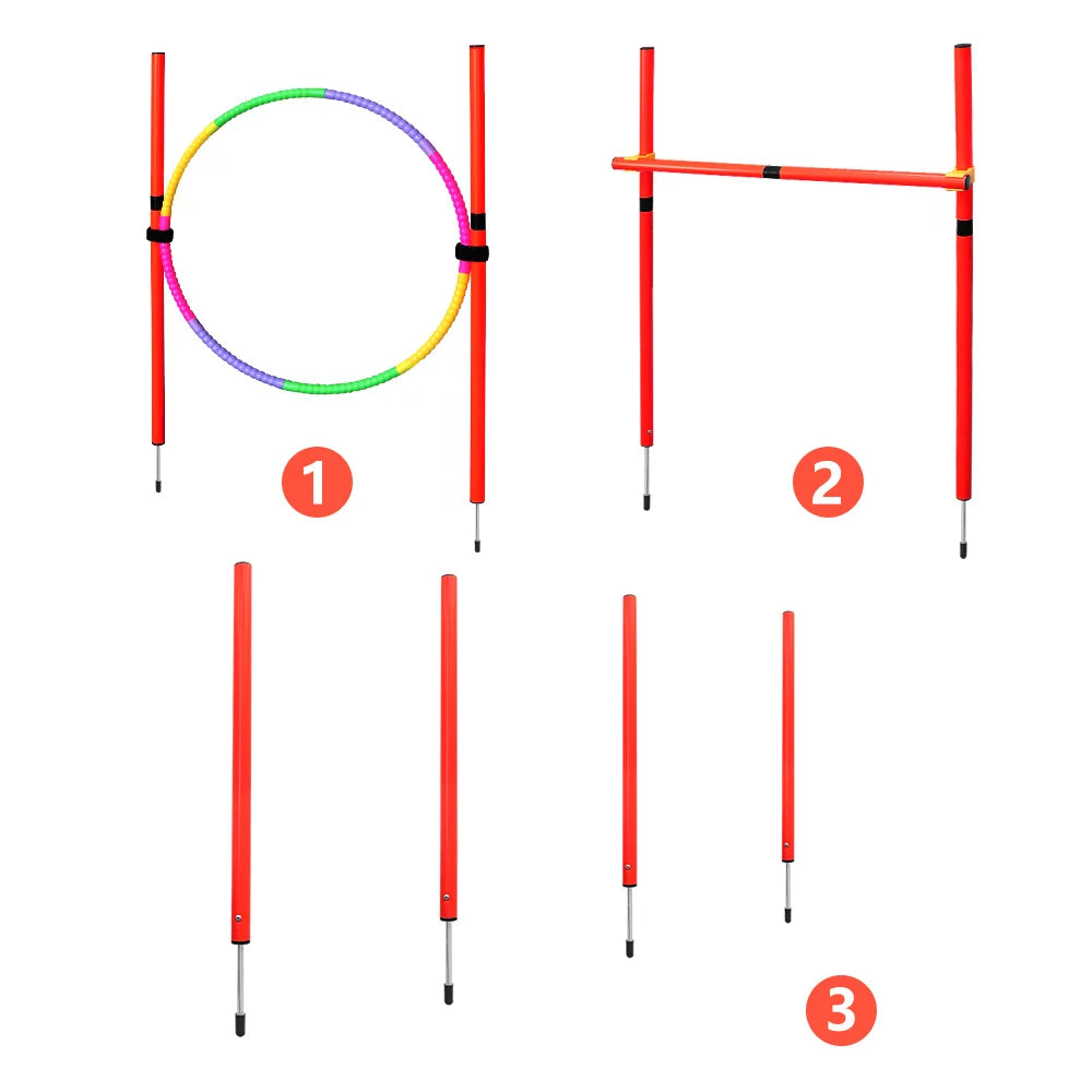 dsers Dog Agility Training Set with Adjustable Obstacles