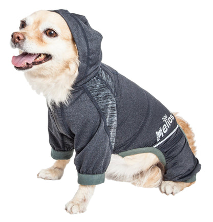 Dog Helios ® 'Namastail' Lightweight 4-Way-Stretch Yoga Performance Dog Tracksuit Hoodie