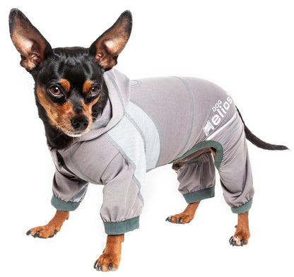 Dog Helios ® 'Namastail' Lightweight 4-Way-Stretch Yoga Performance Dog Tracksuit Hoodie