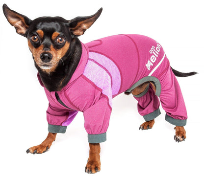 Dog Helios ® 'Namastail' Lightweight 4-Way-Stretch Yoga Performance Dog Tracksuit Hoodie