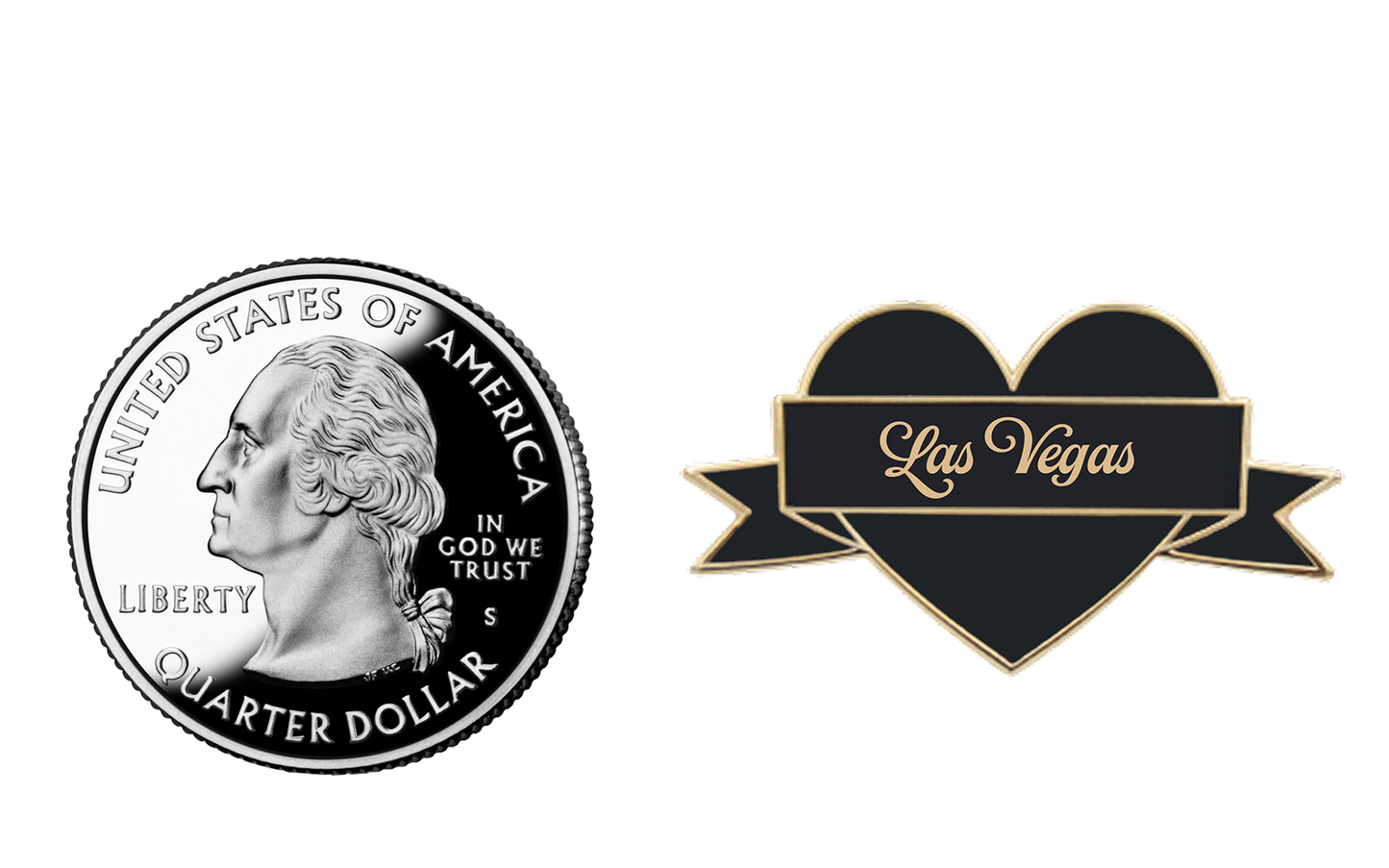 I Heart Las Vegas Enamel Pin – Black & Gold City Pin