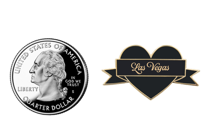I Heart Las Vegas Enamel Pin – Black & Gold City Pin