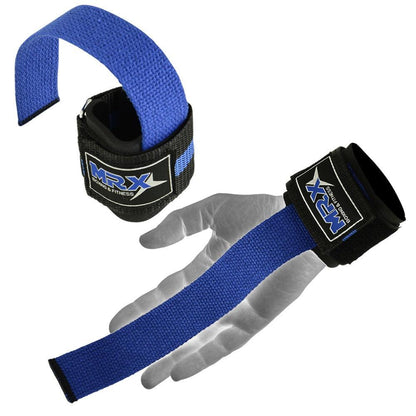 MRX Weight Lifting Bar Straps With Wrist Support Wraps Heavy Duty Bodybuilding Workout Gym Padded Strap Pair - Triathlete Store