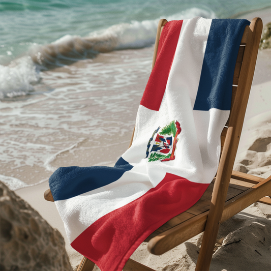 Dominican Republic Flag Beach Towel