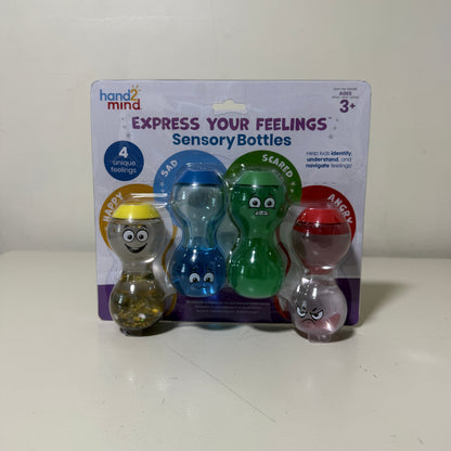 hand2mind Express Your Feelings Sensory Bottles 4-Pack, Primary Emotions, Ages 3+