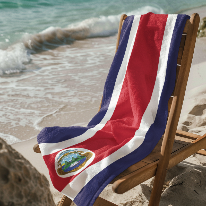 Costa Rica Flag Beach Towel
