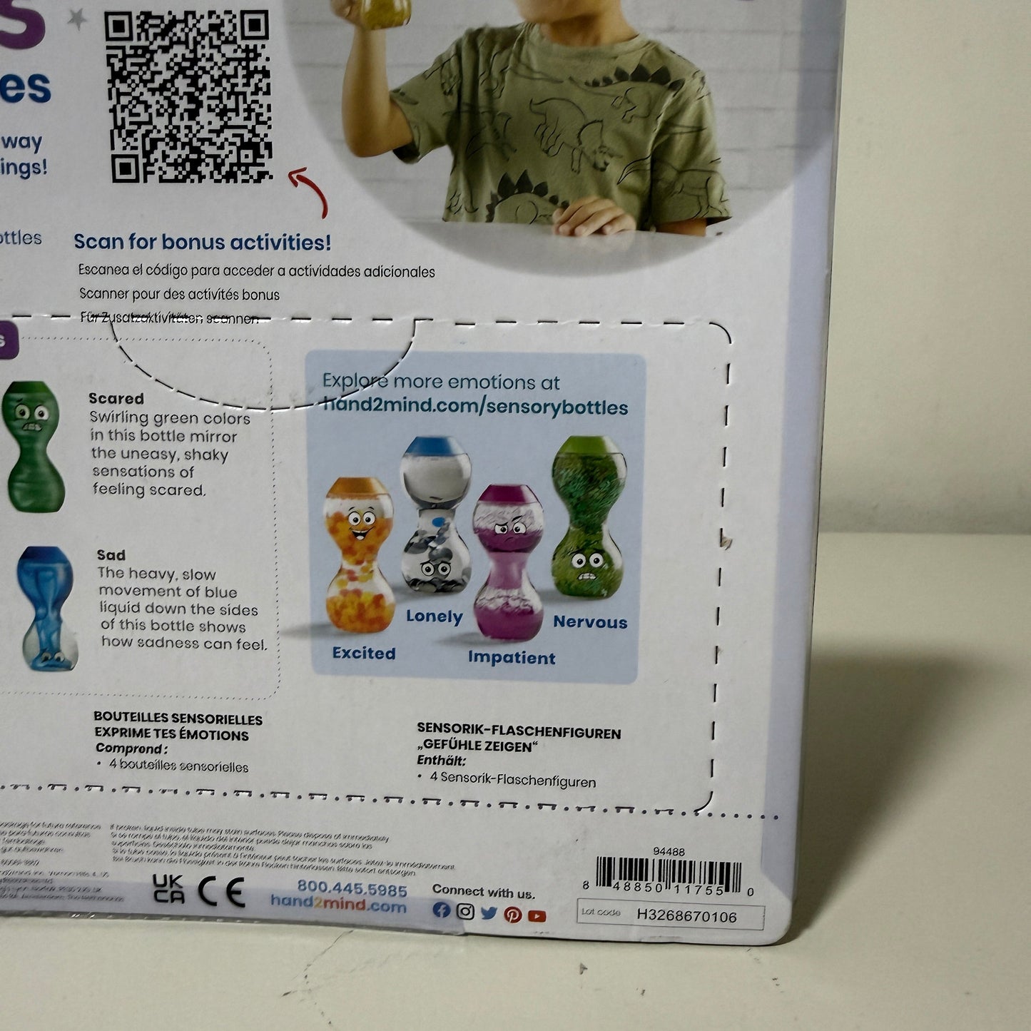 hand2mind Express Your Feelings Sensory Bottles 4-Pack, Primary Emotions, Ages 3+