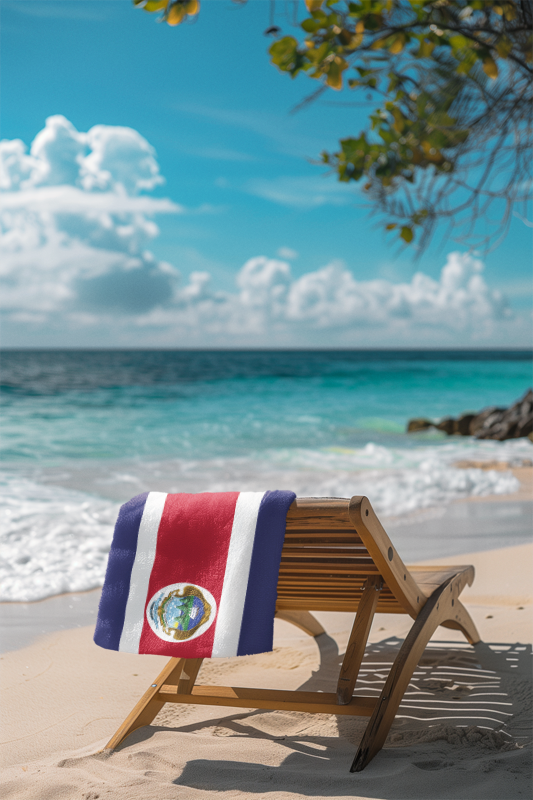 Costa Rica Flag Beach Towel
