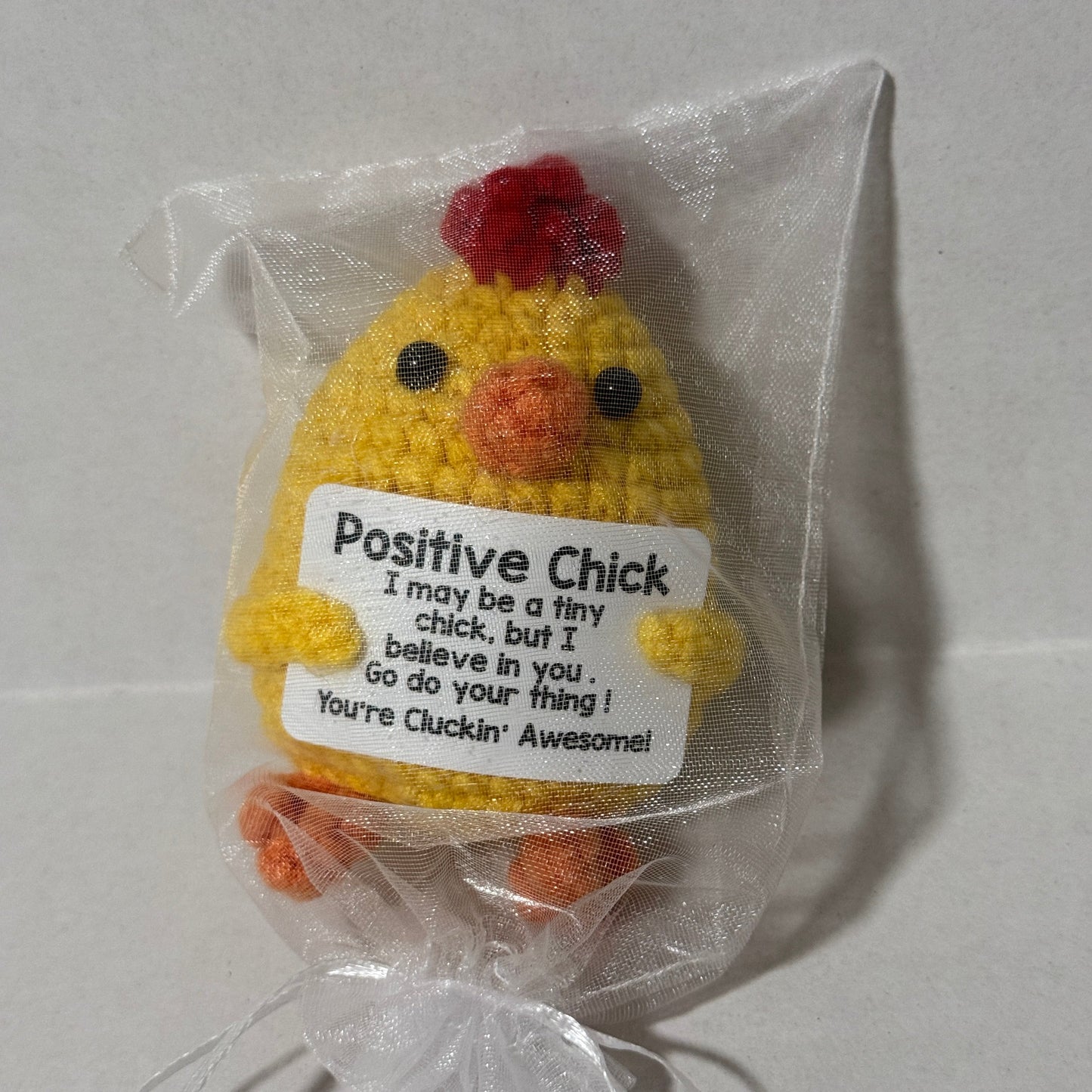 Positive Chick Yellow Crochet Figurine