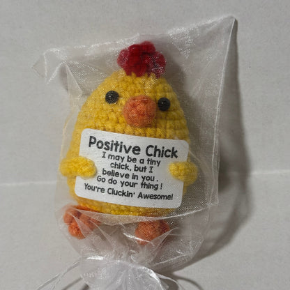 Positive Chick Yellow Crochet Figurine