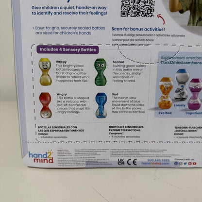 hand2mind Express Your Feelings Sensory Bottles 4-Pack, Primary Emotions, Ages 3+