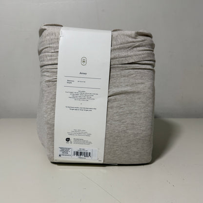 Threshold Cotton Jersey Sheet Set, King, Oatmeal Heather, 4-Piece 100% Cotton