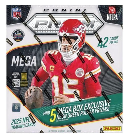 2025 Panini Prizm Football Mega Box - Factory Sealed - 42 Cards
