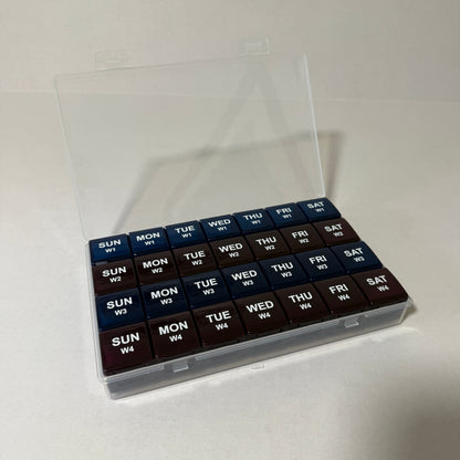 YAKLIM XL Monthly Pill Organizer - 28 Compartments, 4 Week