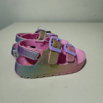 Jumping Beans Girls' Rainbow Glitter Sandals – Toddler Size S (5T/6T) – NWT