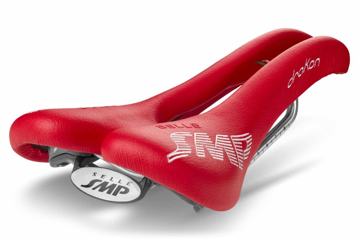 Selle SMP Drakon Saddle with Steel Rails (Red)