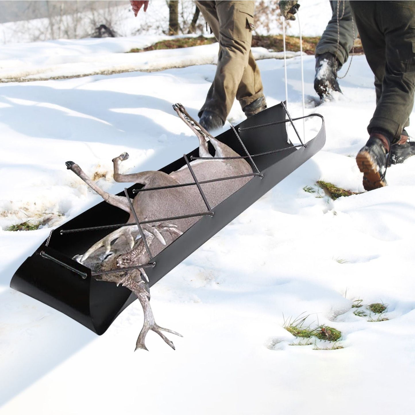 All-Season Deer Dragging Sled with 32.8FT Rope - Ideal for Hunting & Wood Hauling
