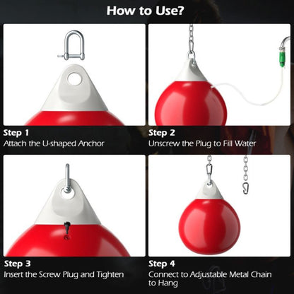 Home Gym 18 Inch Water Punching Bag with Adjustable Metal Chain
