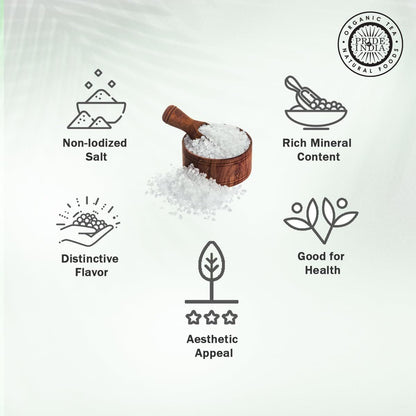 Himalayan White Salt by Pride Of India - 1lb - Rarest & Enriched W/84+ Natural Minerals- Low Sodium- Mineral Rich Nutrition and Enhanced Taste- Healthier Table Salt Substitute