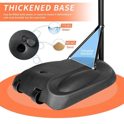 Adjustable Portable Basketball Hoop with 32" Backboard for Indoor & Outdoor Play