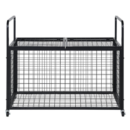 Heavy-Duty Lockable Sports Ball Storage Cart - Double Lid Organizer for Home and Gym