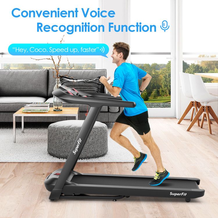 4.75HP Folding peloton Treadmill with Preset Programs Touch Screen Control