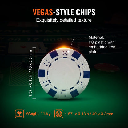 Poker Chip Set, 200-Piece Poker chips Set