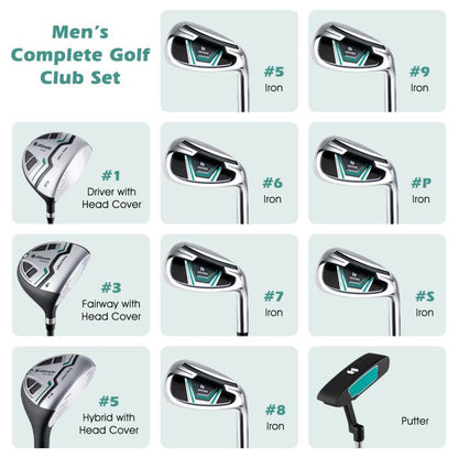 11 Pieces Complete Golf Club Package Set