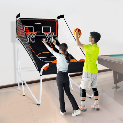 Interactive Indoor Dual Player Basketball Arcade Game with Electronic Scoreboard & Balls