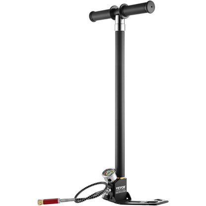 High Pressure PCP Hand Pump - 4500 PSI with Moisture Filter & Pressure Gauge for Airguns & Paintball