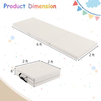 Portable Tri-Fold Gym Mat with Handles for Yoga