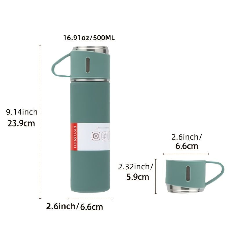 1pc/1Set Stainless Steel Thermal tumble with Cup & Gift Box Set; Double Layer Leakproof Insulated rambler; Keeps Hot and Cold Drinks for Hour