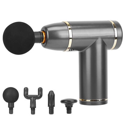 Percussion Massage Gun USB Type C Rechargeable Deep Tissue Vibration Massager Handheld Leg Body Cordless Massager with 4 Interchangeable Heads 8 Intensity Indicators