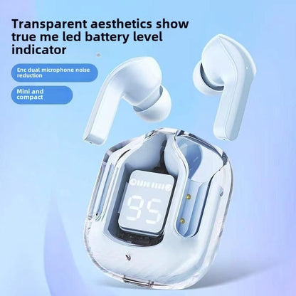 Transparent Wireless On-Ear In-Ear Bluetooth Noise Cancellation 5.3 Sports earbuds
