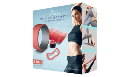 4-Pcs yoga ring, resistance strap, massage ball, yoga wheel Home Fitness Set