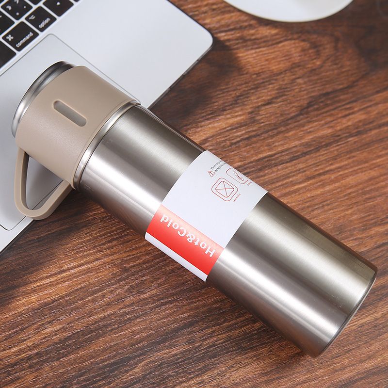 1pc/1Set Stainless Steel Thermal tumble with Cup & Gift Box Set; Double Layer Leakproof Insulated rambler; Keeps Hot and Cold Drinks for Hour