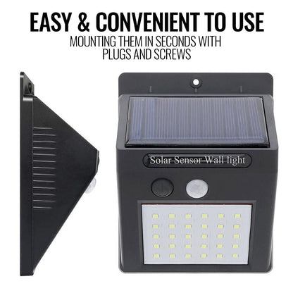 Motion Sensor Light Outdoor Solar Powered Security Lights 10 LED Wireless Flood