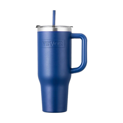 40 oz rambler Insulated tumbler Stainless Steel Coffee Cup Handheld Blue