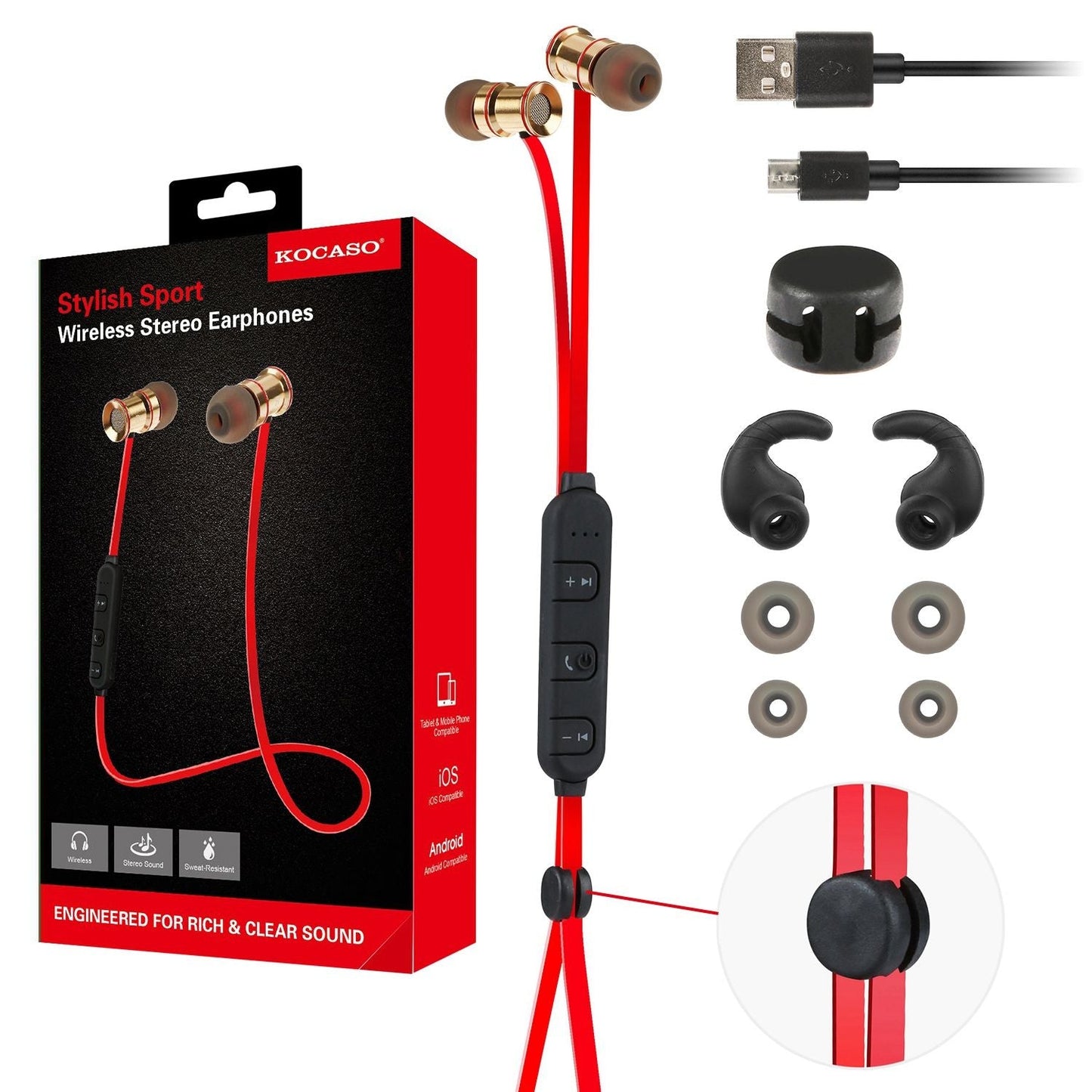Sport Headsets Wireless V4.1 In-Ear Stereo Headphones Sweat-proof Running Earbuds