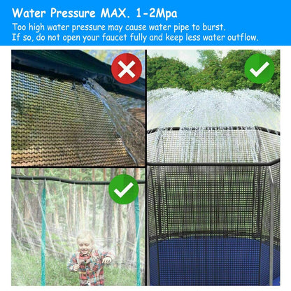 Kids Trampoline Sprinkler Outdoor Water Park Fun Splash Toy