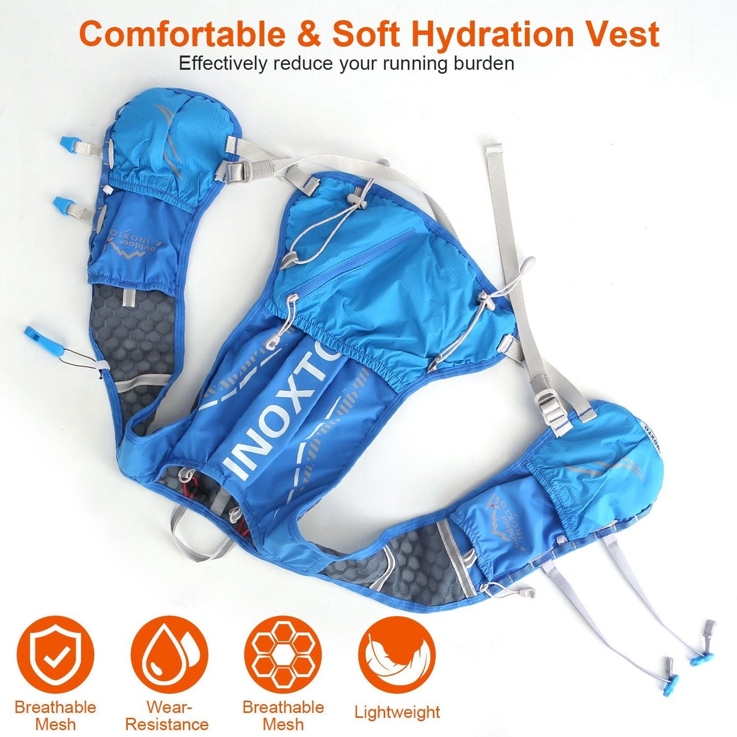 Sport Hydration Vest Running Backpack with 15oz 50oz Water running hydration bladder Adjustable Strap Storage Bag for Trail Running Marathon Race Hiking