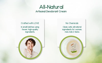 Natural Vegan Deodorant Cream - All-Day Freshness & Odor Protection
