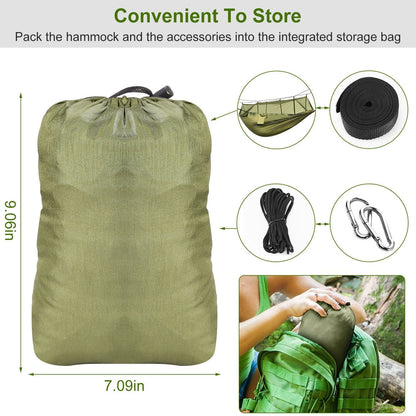 Camping Hammock with Mosquito Net, Portable Double Hammock Tent Load Two People with 2 Straps, Best for Outdoor Garden Hiking Travel