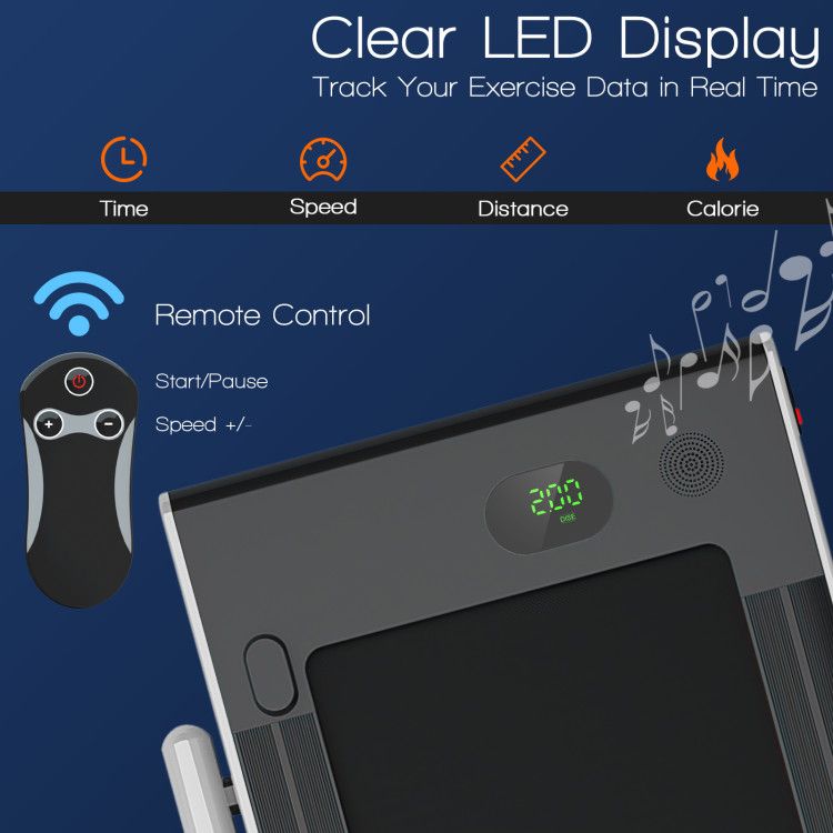 Treadmill, walking pad Treadmill, Treadmill for Home gym under desk Office, Portable Treadmill Under Desk office,300lb capacity, 2.25 HP 2-in-1 with Remote Control and LED Display