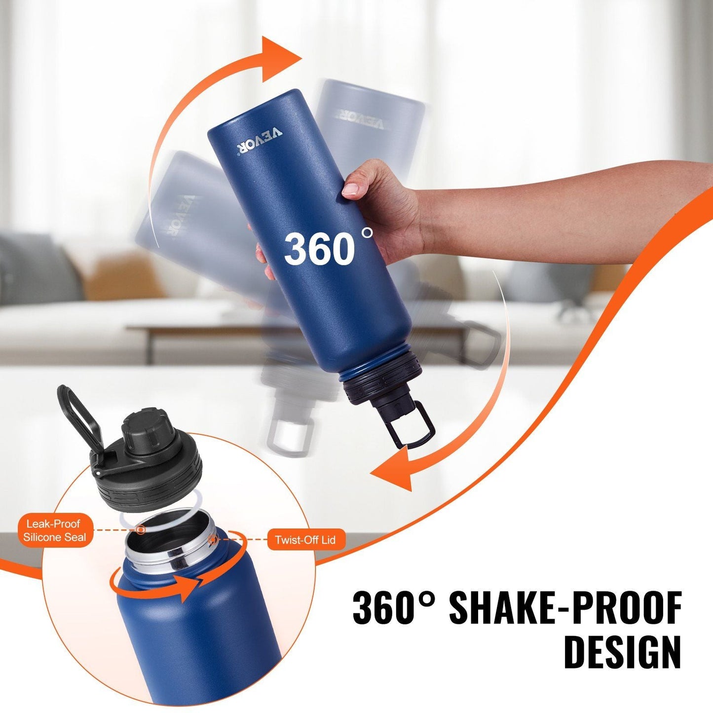 40 oz tumbler Insulated rambler Stainless Steel with Wide Mouth Lid Blue